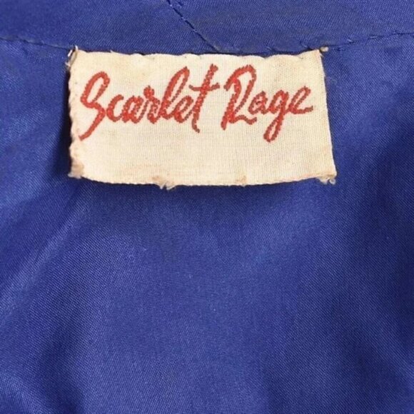 Vintage  80's Scarlet Rage Royal Blue Silver Stars Beaded Sequins Jacket Formal - Picture 9 of 14